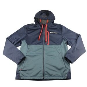 KLIM Transition Hoodie Jacket Mens Large NWT Softshell Petrol Blue Moto Outdoor